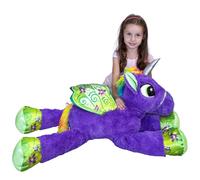 Grande Peluche Unicorno Viola 80cm Pony Magico Cavallo con Ali Disteso