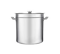 Grande pentola profonda in acciaio inox, casseruola ad alta capacità con coperchio con finitura a specchio, adatta per varie occasioni