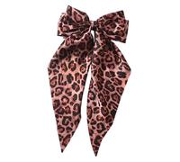 Grande per capelli leopardato - 7,87 x 13,39 pollici. Grandi fermagli per capelli con clip a farfallina, con nastro a coda lunga, per donne, ragazze, fidanzate e madri