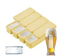 Grande per Ghiaccio,per Cubetti di Ghiaccio per Whisky con Coperchio | 4 Scomparti in Silicone per Cubetti di per Cocktail e Bevande Fredde