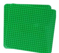 Grande piastra compatibile con piastre Lego Duplo, piastra di base classica per set DUPLO, 38 x 38 cm, set di piastre per giocattoli creativi prescolari, verde (2 pezzi)