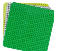 Grande piastra compatibile con piastre Lego Duplo, piastra di base classica per set DUPLO, 38 x 38 cm, set di piastre per giocattoli creativi prescolari, verde, grigio, verde chiaro (3 pezzi)