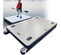 Grande piattaforma galleggiante gonfiabile Pro, 30 cm, può contenere 2-3 adulti 200 kg (440 libbre)! Dock modulare da pesca per laghi/spiagge, supporto motore per traina, kit avventura completo 2,5 m