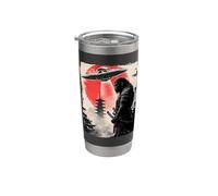 Grande Piede Samurai UFO Giappone Bicchiere termico in acciaio inox doppia parete
