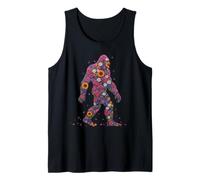 Grande Piede Sasquatch Flower Power Pazzo Vecchio Hippy Potere Canotta