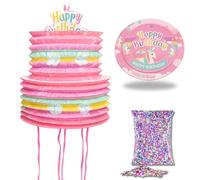 Grande pignata compleanno con coriandoli. Facile da riempire con Chuches, Mini Biscotti e Mini Cioccolatine. Pignata ideale per feste di bambini, compleanni, comunioni, battesimi o matrimoni