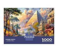 Grande Piramide Puzzle Impossible 1000Pcs Strada pariginaDecorazione Per La Casa. Giochi Rilassamento E Intelligence Per Adulti E Bambini Da 12 Anni 52x38cm/1000pcs