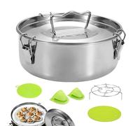 Grande piroscafo per cucinare, piroscafo per cucina | Cuocere a vapore Flan Pan Form - Stampo Fan con coperchio, stampo per torta in acciaio inox, padella antiaderente, piroscafo per cheesecake, gooch