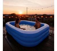 Grande piscina gonfiabile, design a tema oceano, in materiale PVC carino e durevole, pieghevole e portatile, adatta per feste in giardino e intrattenimento in cortile, decorazione per patio, colorata 