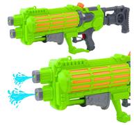 Grande pistola ad acqua con pompa meccanica, doppio ugello, verde, 1250 ml