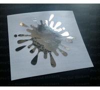 Grande Pittura Splat Argento Ologramma Neo Specchio Cromato Auto Muro Adesivo