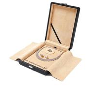 Grande portagioielli in pelle, organizer foderato in velluto con bottone automatico for collane, anelli, collane di perle, orecchini Conservazione dei gioielli(Set Box)
