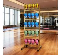 Grande portaoggetti per guantoni da boxe, 183,8 x 74,5 cm, stendibiancheria in metallo con ruote, per 20 paia, per palestra, centro commerciale, palestra di taekwondo(Gold)