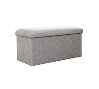 Grande pouf poggiapiedi ottomano 76,2 x 38,1 x 38,1 cm, versatile poggiapiedi per riporre sotto la scrivania, sgabello alto per trucco da bagno, coperchio rimovibile, ideale per ingresso e sala da