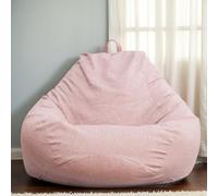 Grande pouf rotondo in velluto lavabile, per adulti, morbido e confortevole, per soggiorno e camera da letto, rosa, 80 x 90 cm, imbottitura non inclusa