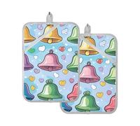 Grande presina resistente al calore con campane carine carine con tasca porta pentole calde per cucina forno Pad confezione da 2