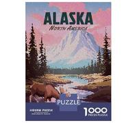 Grande Puzzle 1000 Pezzi, Alaska Moose, Sfida Mentale, Idea Regalo Di Natale, Taglio Di Precisione, 70x50cm/1000pcs