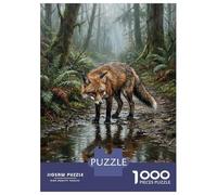 Grande Puzzle 1000 Pezzi, Fox in A Rainy Forest, Sfida Mentale, Regalo Festivo, Pezzi Resistenti, 38x26cm/1000pcs