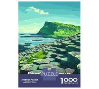 Grande Puzzle 1000 Pezzi, Giants Causeway, Northern Ireland Illustration, Esperienza Puzzle Rilassante, Regalo Per Amanti Dei Puzzle, Pezzi Di Alta Qualità, 70x50cm/1000pcs