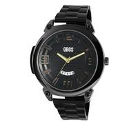 Grande Qbos orologio da uomo nero marrone analogico data acciaio inossidabile quarzo