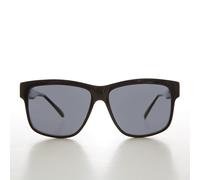 Grande Quadrato Nero Blocco Telaio Vintage Occhiali da Sole Con Oro Bling - Bryn