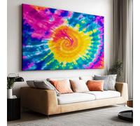 Grande quadro da parete su tela, astratto batik vortice, arte da parete, moderno, estetico, XXL, decorazione per soggiorno, camera da letto, regalo, 120 x 80 cm