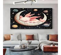 Grande Quadro su Tela Corpi Celesti Dei Cartoni Animati Rosa Quadri Moderni Soggiorno, Camera da Letto Decorazione Murale Pronto da Appendere 50x100 cm