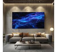 Grande Quadro su Tela Universo Dei Sogni Blu Quadri Moderni Soggiorno, Camera da Letto Decorazione Murale Pronto da Appendere 50x100 cm