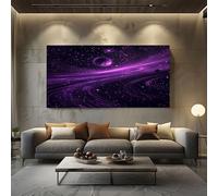 Grande Quadro su Tela Universo Dei Sogni Galassia Viola Quadri Moderni Soggiorno, Camera da Letto Decorazione Murale Pronto da Appendere 50x100 cm