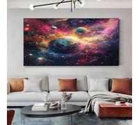 Grande Quadro su Tela Universo Fantasy Multicolore Quadri Moderni Soggiorno, Camera da Letto Decorazione Murale Pronto da Appendere 50x100 cm