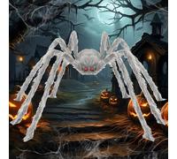Grande ragno di Halloween, decorazione a forma di ragno peloso lunga 2 metri, adatta per uso interno ed esterno giardini porte e finestre caminetti case case infestate e articoli per feste