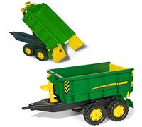 Grande rimorchio ribaltabile a doppio asse JOHN DEERE per trattori Rolly Toys