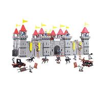 Grande Ritterburg - Set da gioco per bambini con personaggi e accessori, giocattolo medievale a partire dai 3 anni, con cavalieri, cavalli, bandiere e scale, sistema a incastro in plastica, per