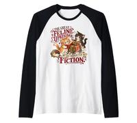 Grande rivolta Felina distratta dalla finzione Cat Books Humor Maglia con Maniche Raglan