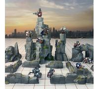 Grande Rock Pietre Set Dipinto a Mano Wargame Terreno E Scenario Con Caverna