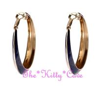 Grande Rotondo Oro Cerchio Luminoso Smalto Kitsch Retrò Orecchini - 15 Popping