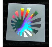 Grande Rotondo Rising Sole Bandiera Argento Ologramma Neo Specchio Cromato Jdm