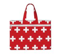 Grande sacchetto della chiusura lampo della bandiera svizzera con la borsa dell'archivio della maniglia 15x10.5, per l'ufficio che trasporta gli archivi