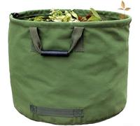 Grande sacco da giardino in tela per foglie e raccolte, resistente all'acqua, 56 x 46 cm, con manici rinforzati, per rifiuti da giardino, frutta e verdura, design robusto (verde militare)