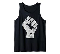 Grande Saluto Bianco sollevato Pugno della Resistenza di solidarietà dell'unità Canotta