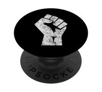 Grande saluto bianco sollevato pugno della resistenza di solidarietà dell'unità PopSockets PopGrip Adesivo