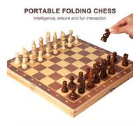 Grande scacchiera per sviluppare il pensiero strategico, 3 in 1 scacchi, dama e backgammon, scacchiera pieghevole in legno per adulti, gioco da tavolo in legno senza tossicità, ottimo regalo per Natal