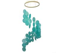 Grande scacciapensieri in stile acchiappasogni, 77 cm, ornamento da appendere con cinque colori a scelta per esterni, giardino, interni, camera da letto, soggiorno e veranda (ciano-blu)