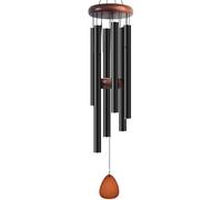 Grande scacciaspiriti in alluminio, 94,4 cm, per creare un'atmosfera zen, adatto per esterni, giardino, patio, decorazione classica nera a vento con cattura del vento, adatto come regalo unisex