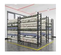 Grande scaffale per rotoli in tessuto per uso commerciale con barra regolabile e ruote. Organizer per pellicole per cambio colore per auto, salvaspazio. (10 pezzi, larghezza 150 cm)