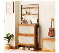 Grande scarpiera a 3 ripiani per scarpe, organizer per scarpe autoportante con ganci a doppia fila per ingresso, maniglie dorate, scarpiera stretta, B, 186 × 70 cm/73 × 28 pollici (L 152 × 70 cm/60 ×