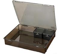 Grande scatola degli attrezzi modulare in plastica organizer con scomparti per viti e chiodi impilabile coperchio antipolvere colore nero 390 x 310 x 70 mm dimensioni per officina garage soluzioni di