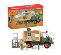 Grande scatola di gioco camion salvataggio animali con 2 statuette di animali