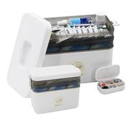 Grande scatola per medicinali a tre strati con maniglia per il trasporto, kit di pronto soccorso, scatola multifunzione portatile, adatta per l'organizzazione di farmaci, materiale di primo soccorso e