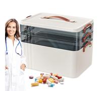 Grande scatola per medicinali - di sicurezza per tutta la famiglia, contenitore per attrezzi per campeggio, organizer per medicina domestica, kit di pronto soccorso portatile, per casa